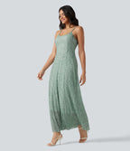 Robe nuisette longue fluide en tulle à pois pour demoiselle d'honneur et invitée de mariage