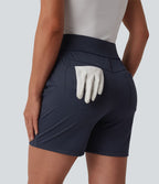 Short de golf séchage rapide taille mi-haute avec poches 12,5 cm - Golf Tee - UPF40+
