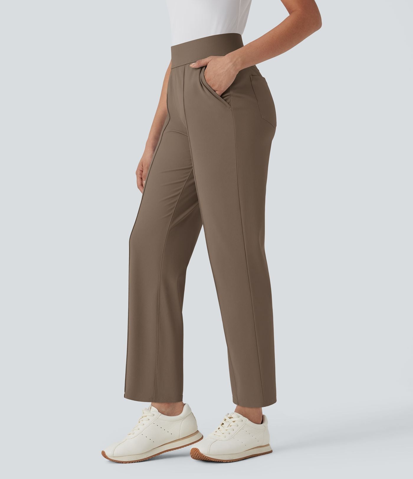 Pantalon de golf séchage rapide, taille mi-haute, avec poches et poche tee, UPF40+