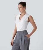 Blouse de travail Softlyzero™ Airy col V zippée sans manches Cool Touch - UPF50+