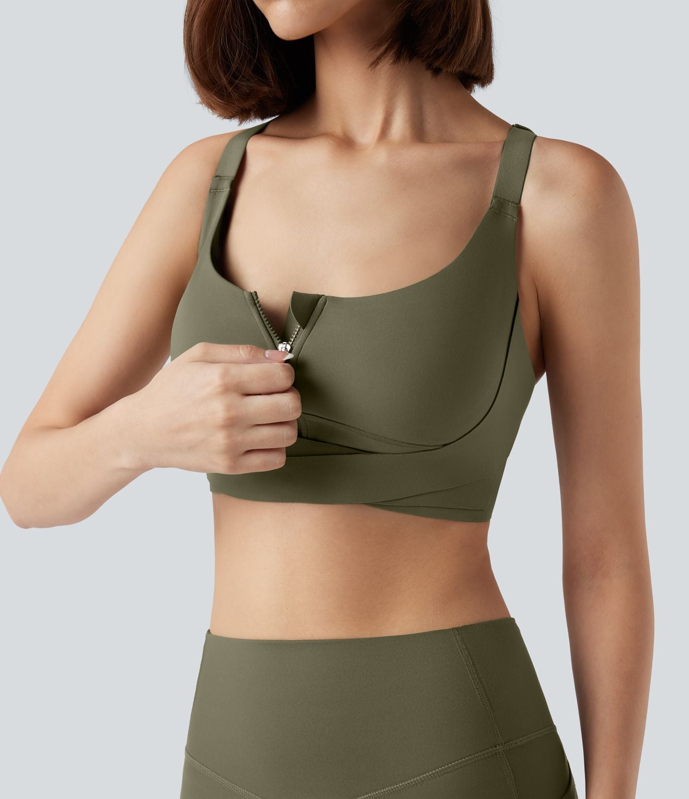 Brassière de sport course SpeedWave™ soutien intermédiaire push-up zip boucle réglable séchage rapide bonnets A-C