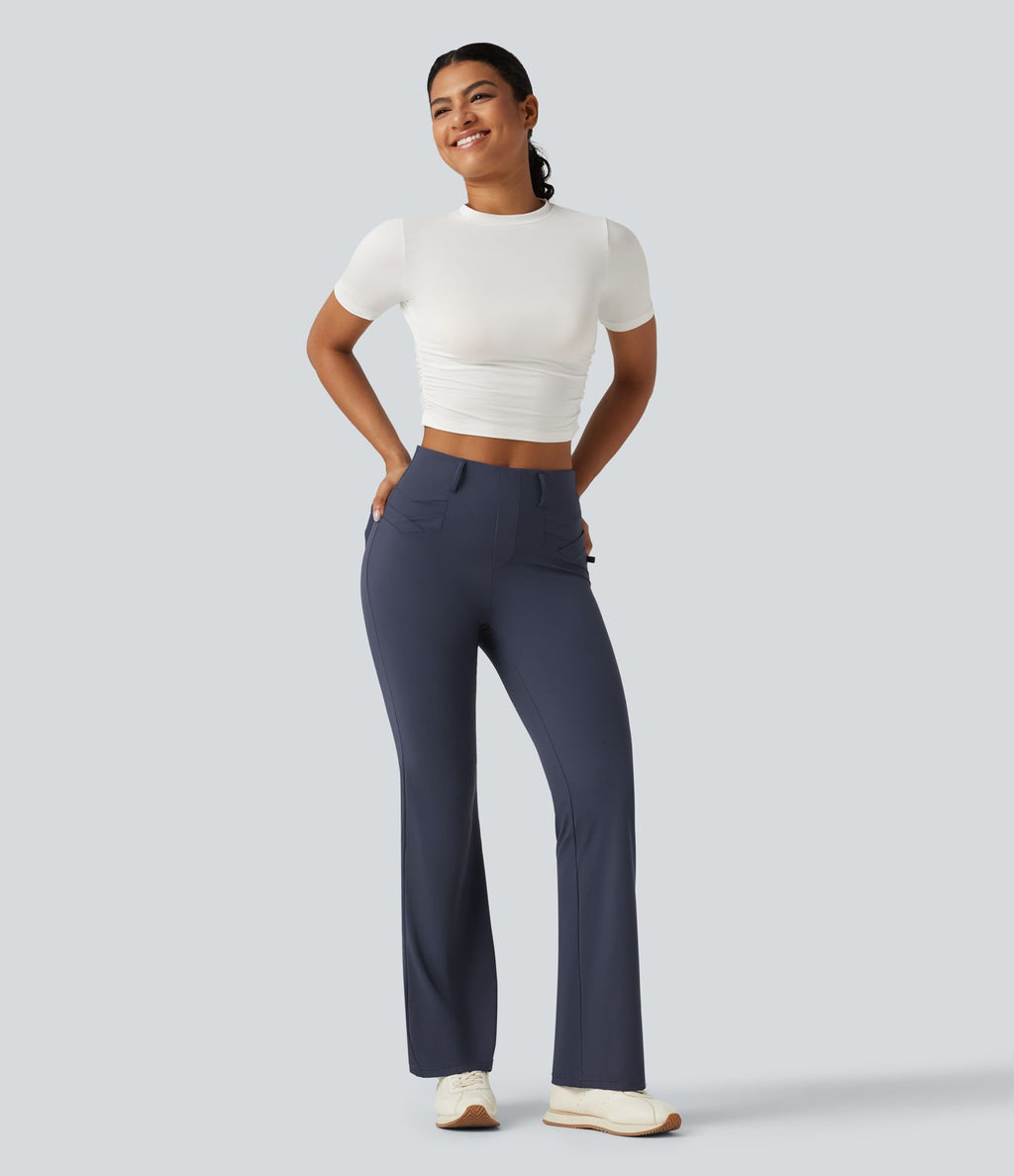 Pantalon de golf flare effet frais InstantCool taille haute à séchage rapide avec poches et protection solaire UPF50+