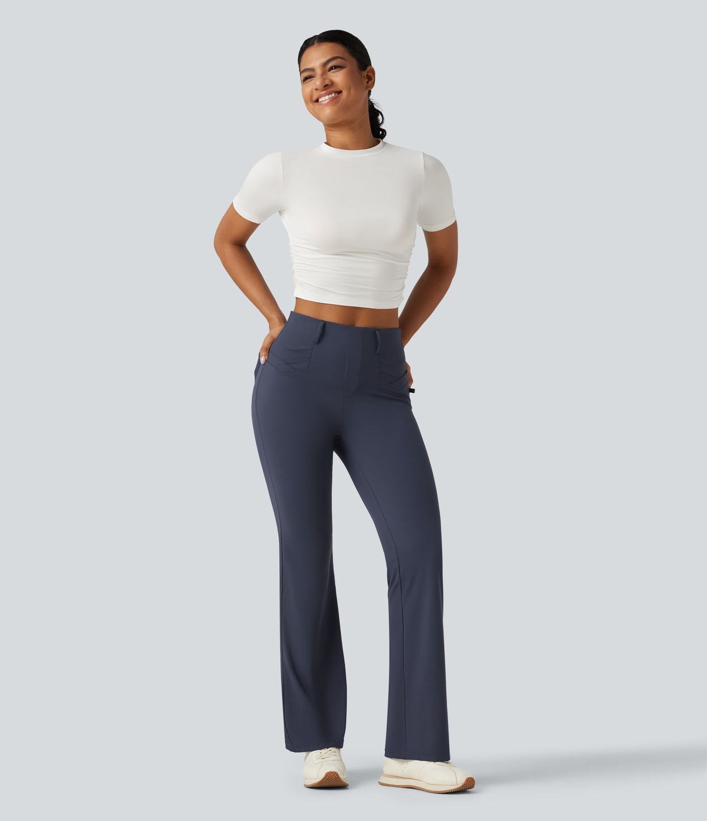 Pantalon de golf flare effet frais InstantCool taille haute à séchage rapide avec poches et protection solaire UPF50+