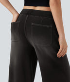 Jean jogging Halara Flex™ large évasé molleton français taille mi-haute avec poches
