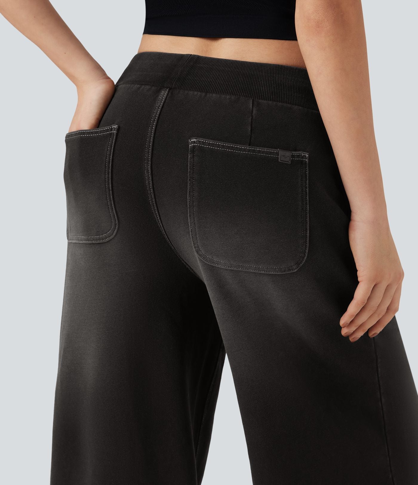 Jean jogging Halara Flex™ large évasé molleton français taille mi-haute avec poches