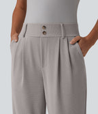 Halara Flex™ Pantalon tailleur fuselé taille haute en tissu gaufré avec poches