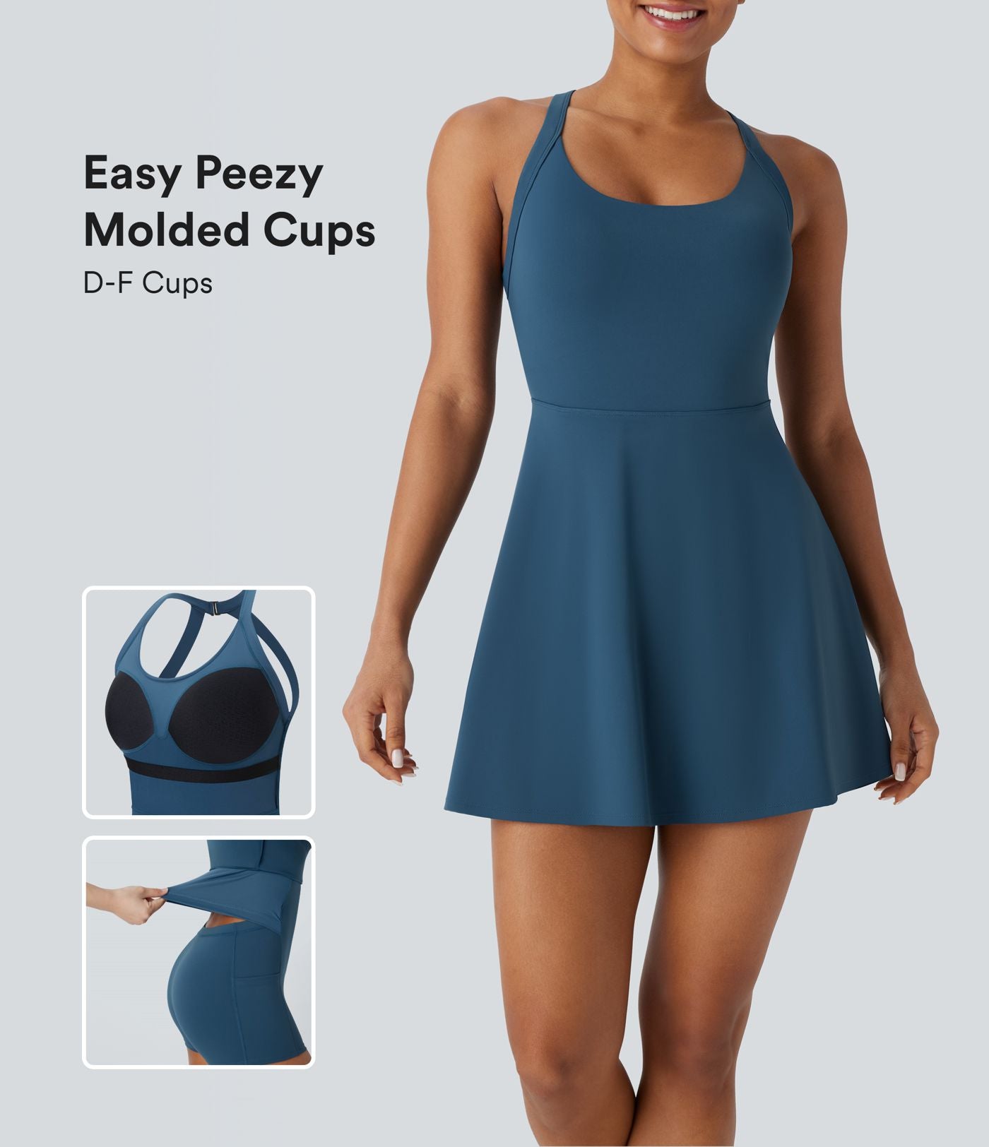 Robe de danse SoftlyZero™ Airy avec coques moulées, effet frais InstantCool, accès facile Easy Peasy, bonnets E-G