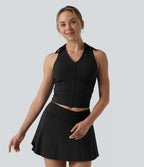 Haut de sport tennis SoftlyZero™ Airy dos nageur à fronces effet frais InstantCool, protection solaire UPF50+