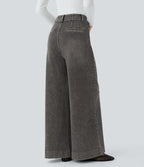 Halara Flex™ Jean large Palazzo et Taille Haute avec Poches Avant en Tricot Extensible Lavé