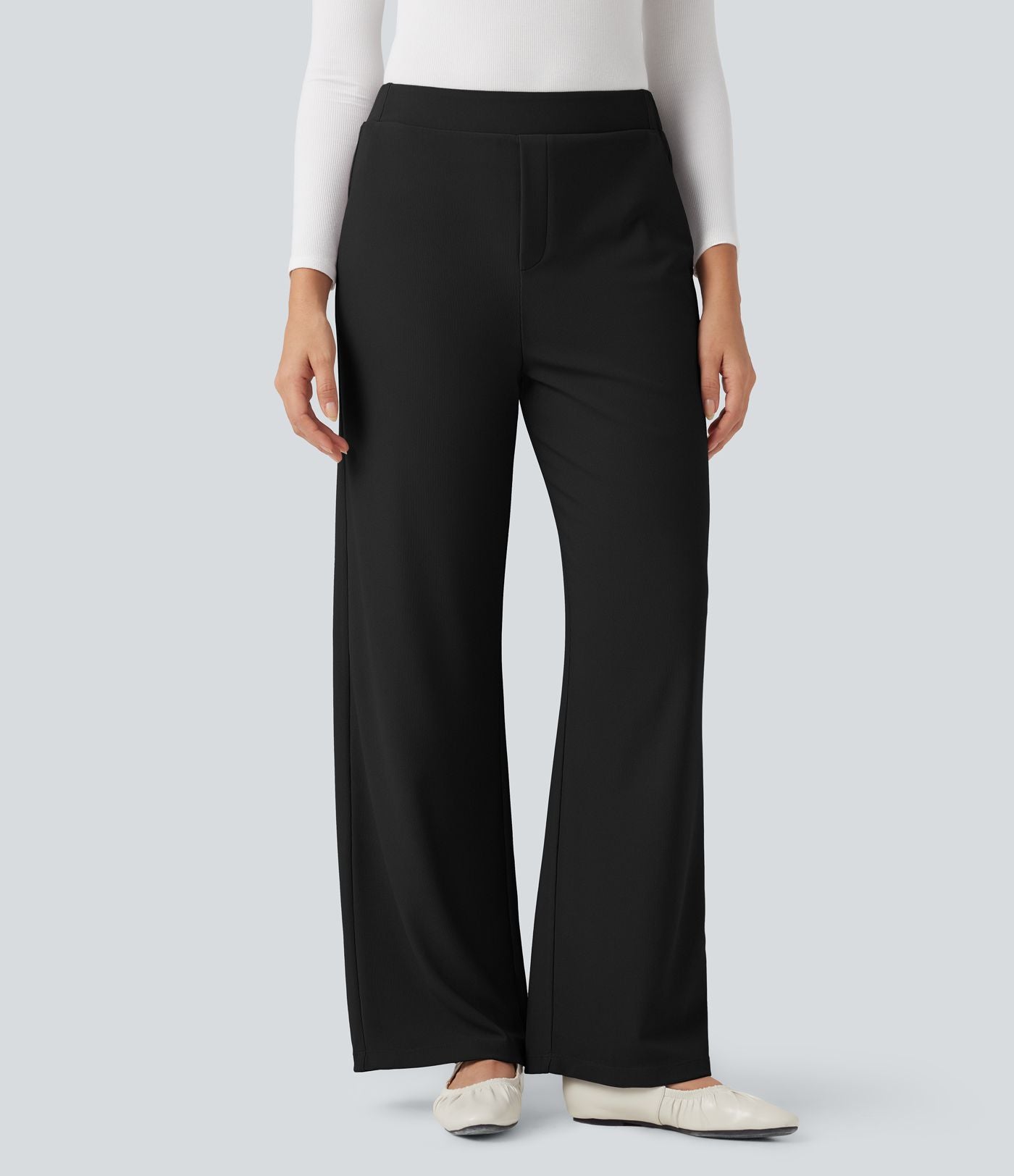 Pantalon tailleur baggy gaufré Halara Flex™ taille haute avec poches