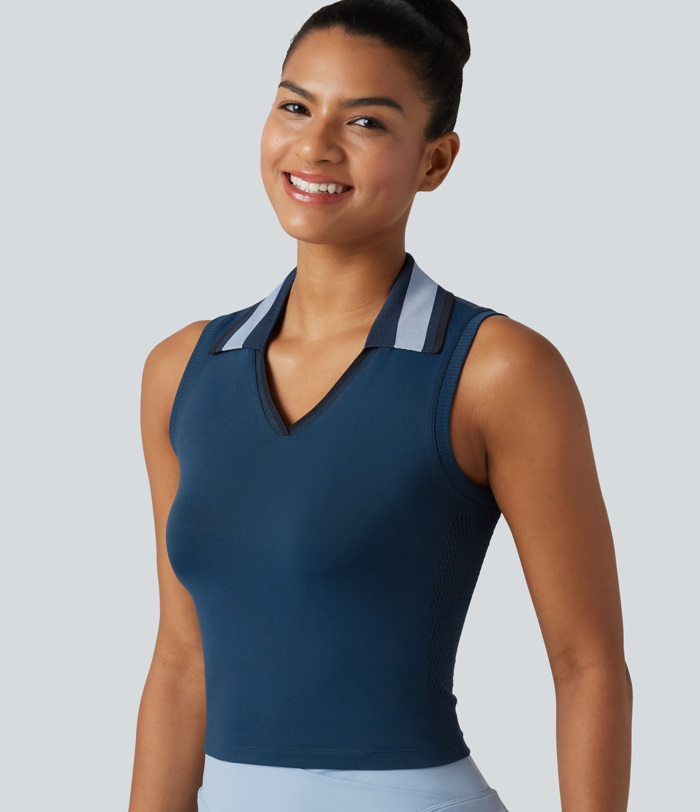 Débardeur de tennis OneForm Seamless Flow à revers color block en maille respirante