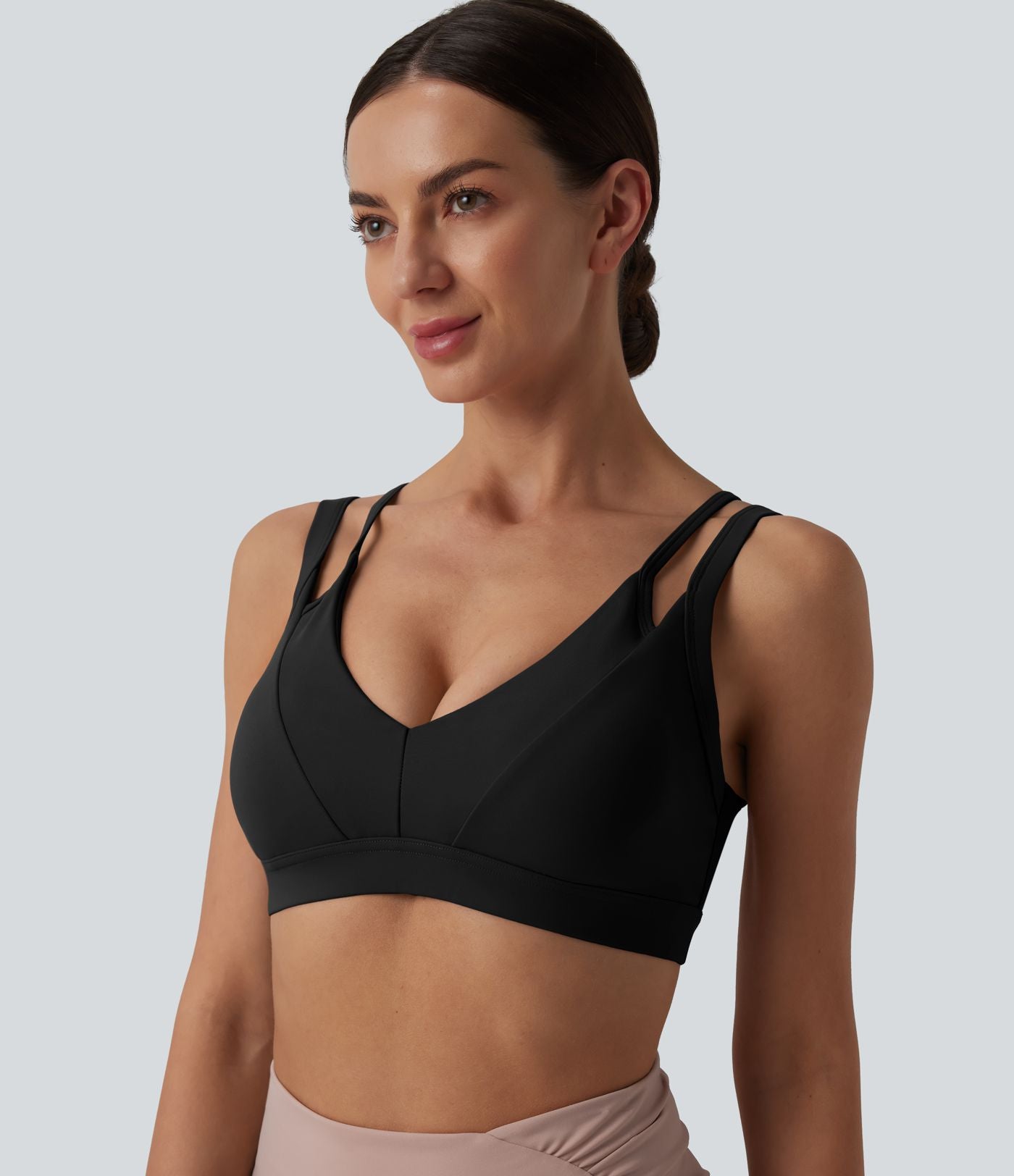 Brassière de sport SoftlyZero™ Airy yoga dos nu à double bretelles maintien léger effet frais InstantCool, protection solaire UPF50+