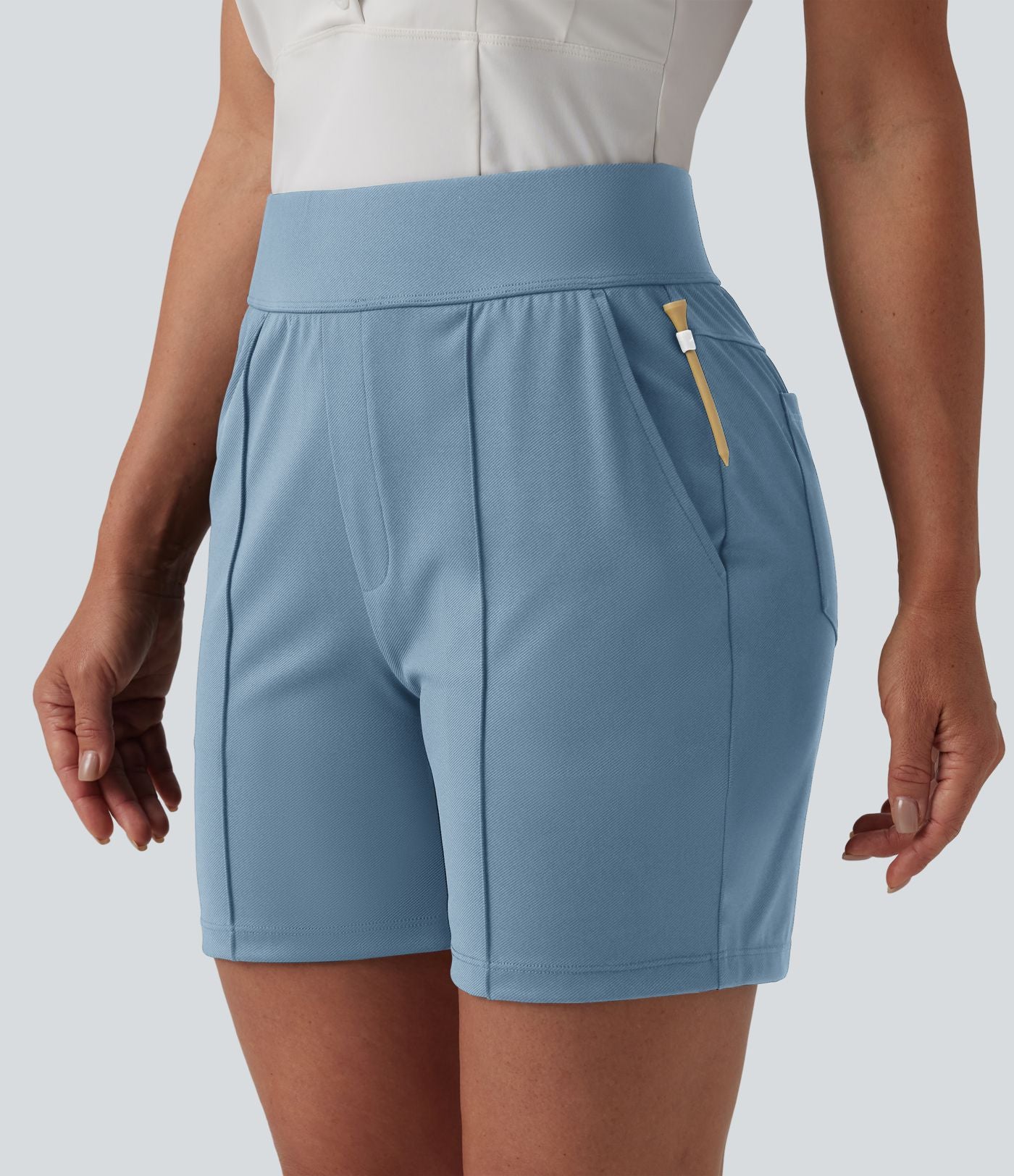 Short de golf séchage rapide taille mi-haute avec poches 12,5 cm - Golf Tee - UPF40+