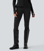 Pantalon ajusté taille haute effet daim contrastant DayStretch avec poches