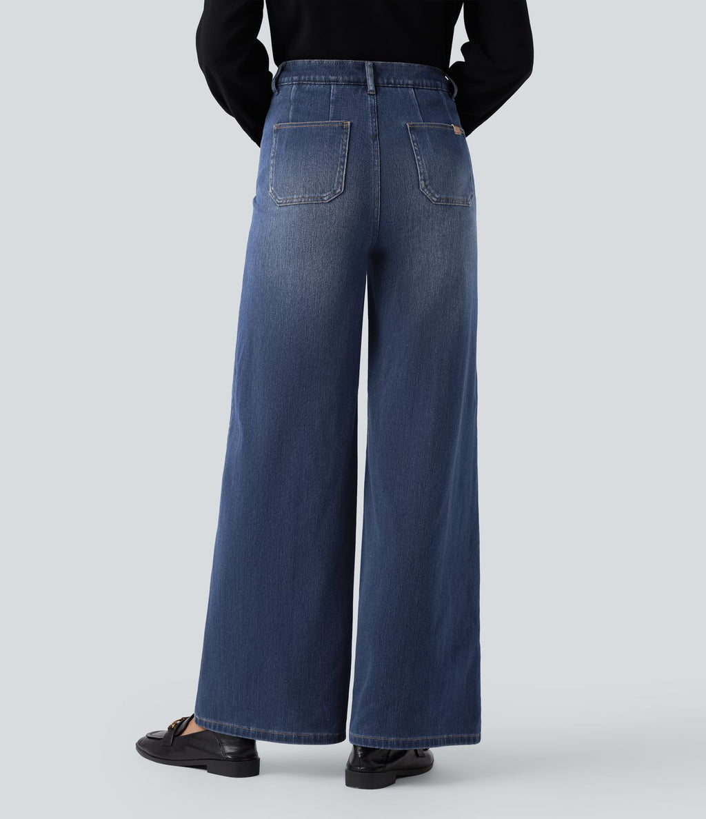 Halara Flex™ Jean large décontracté taille haute gainant avec poches