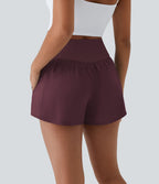 Breezeful™ Shorts 10cm Yoga Séchage Rapide 2 en 1 Taille Haute Poches Latérales Croisées