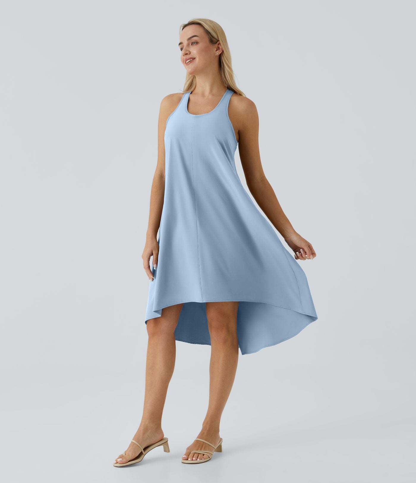 Robe décontractée mi-longue Breezeful™ dos nageur poche latérale fluide asymétrique séchage rapide A-C