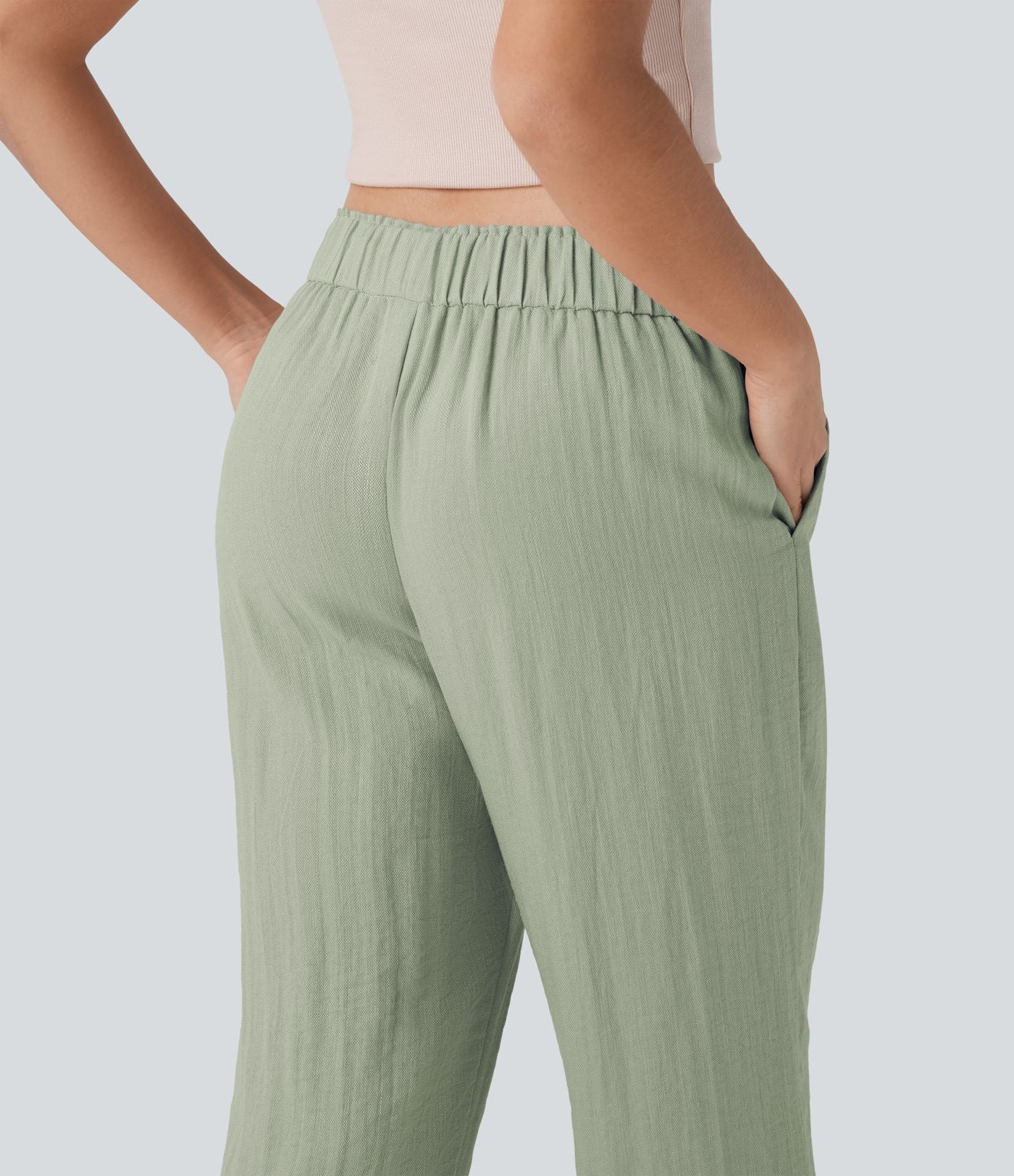 Jogging fuselé taille mi-haute à cordon avec poches