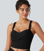 Débardeur court de yoga SoftlyZero™ Plush décolleté en cœur soutien-gorge intégré