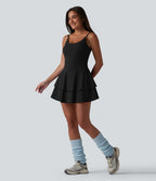 Robe de sport mini de tennis SoftlyZero™ Airy 2-en-1 à volants, à effet frais InstantCool, poches, accès facile Easy Peasy, protection solaire UPF50+
