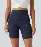 Short cycliste d'entraînement gainant taille haute UltraSculpt™ à imprimé camouflage 17,5 cm avec poches