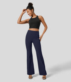 Pantalon tailleur légèrement évasé taille haute avec poches arrière Halara Flex™