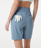 Short de golf taille haute à séchage rapide avec poches 17,5 cm - Golf Tee - UPF40+