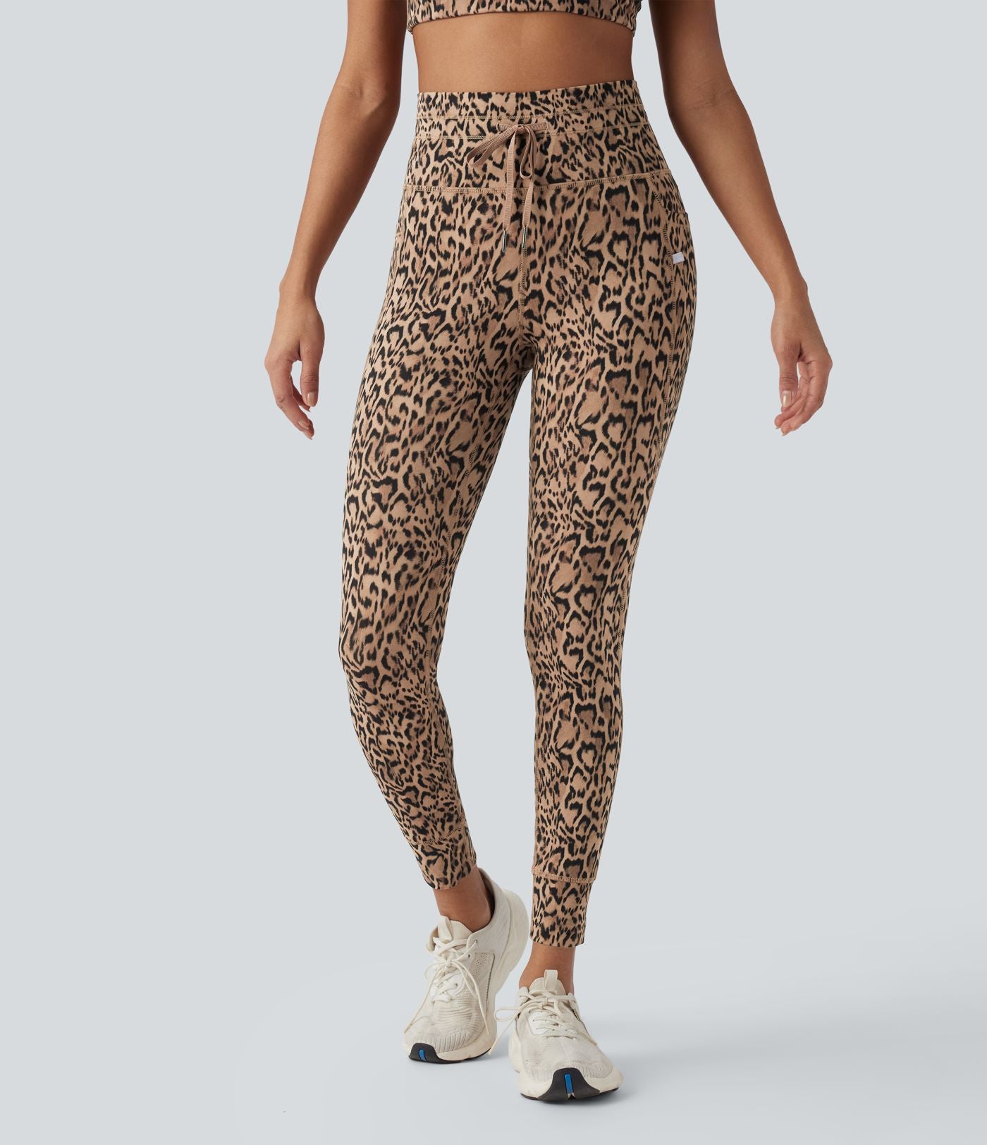 Legging de yoga taille haute imprimé léopard avec cordon de serrage Halara UltraSculpt™ et poches