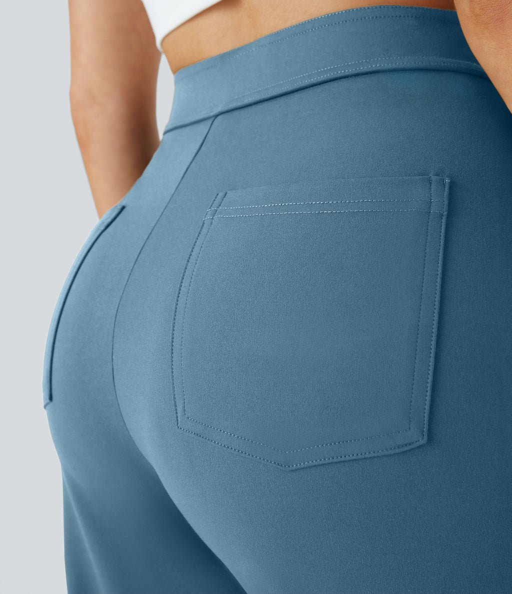 Pantalon taille haute coupe droite DayStretch avec poches