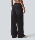 Jean Halara Flex™ mi-taille large ample délavé décontracté avec poches