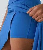 Jupe Longue Casual Breezeful™ Taille Haute à Volants 2en1 Fluide Sèchement Rapide Quotidien Maxi