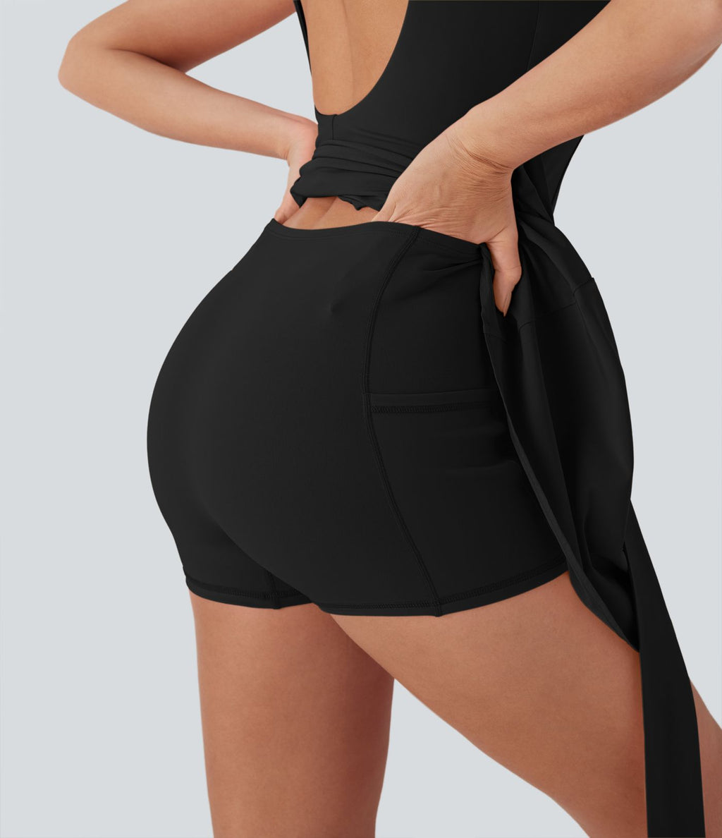 Robe active danse mini 2-en-1 Breezeful™ dos nu avec liens dos séchage rapide et poche latérale - Édition Easy Peasy