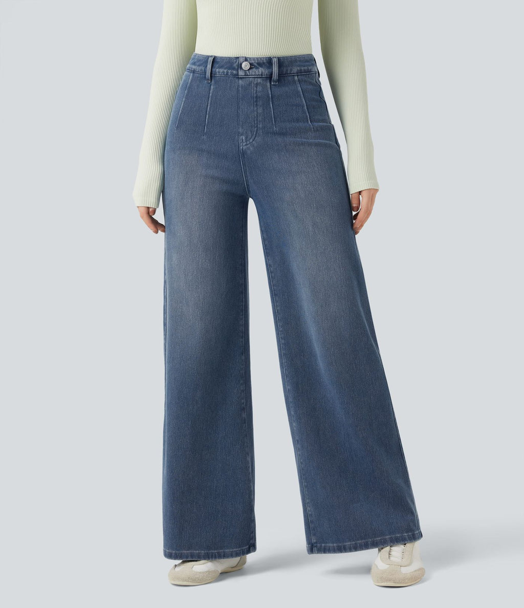 Halara Flex™ Jean large décontracté taille haute gainant avec poches