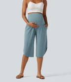 Pantalon corsaire de grossesse super taille haute en Breezeful™ à ourlet incurvé et séchage rapide avec poches