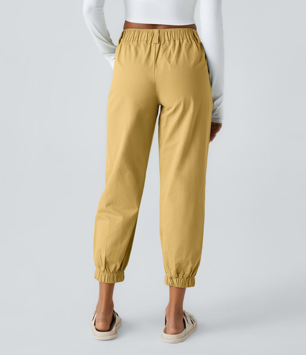 Joggings décontractés à taille mi-haute avec poches