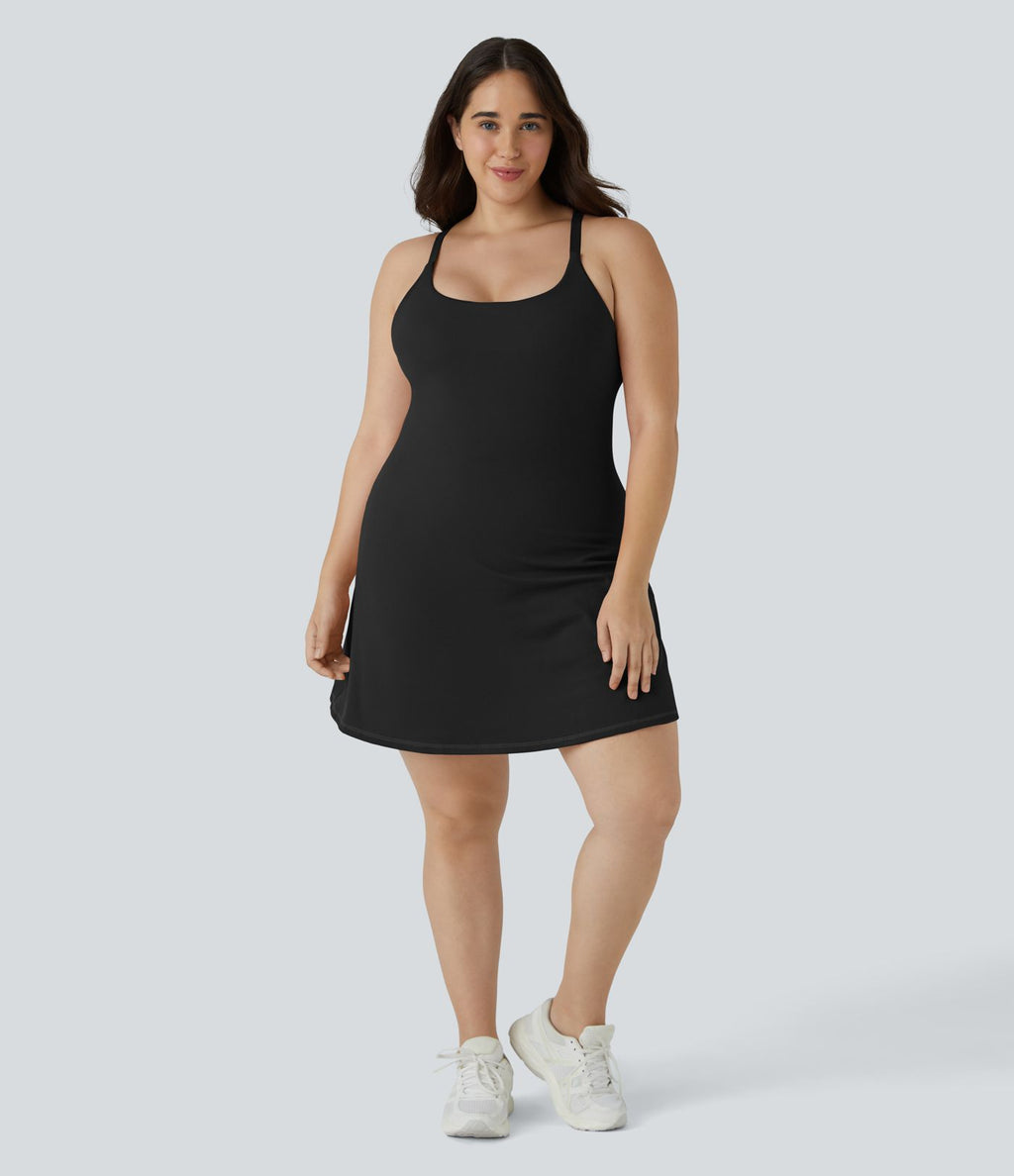 Quotidien Softlyzero™ Plush Robe d'Activité Grande Taille Fluide 2-en-1 à Dos Nu Style Wannabe Longue avec Ajustable et Bretelles Réglables