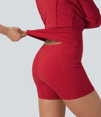 Softlyzero™ Airy Robe de danse courte évasée dos-nu 2-en-1 avec dos nageur, bretelles ajustables et poches latérales - Édition Easy Peasy