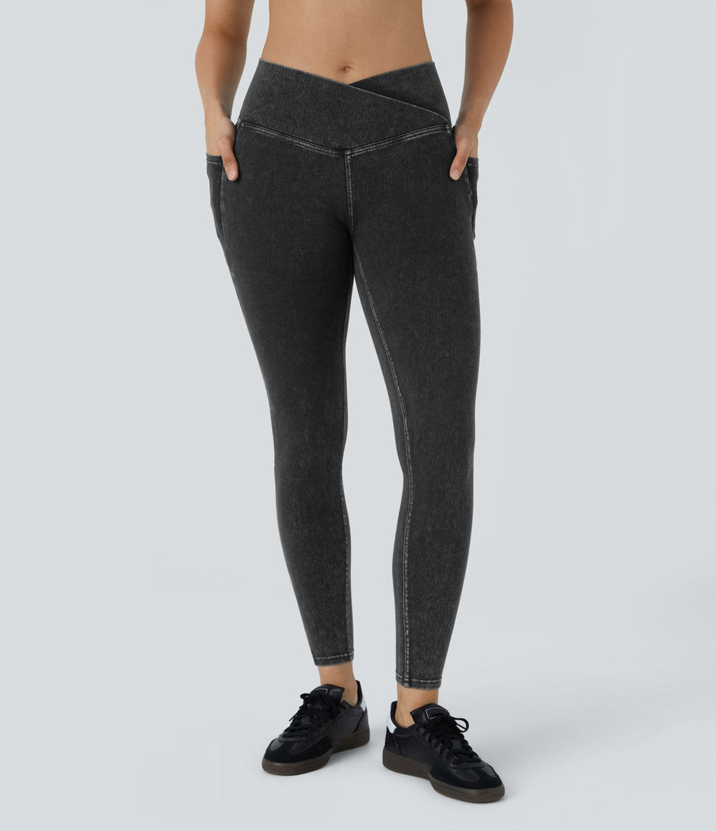 Halara Flex™ Jegging Travail Tricoté Extensible Lavé Poche Latérale Croisée