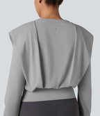 Top de sport yoga col cranté manches longues