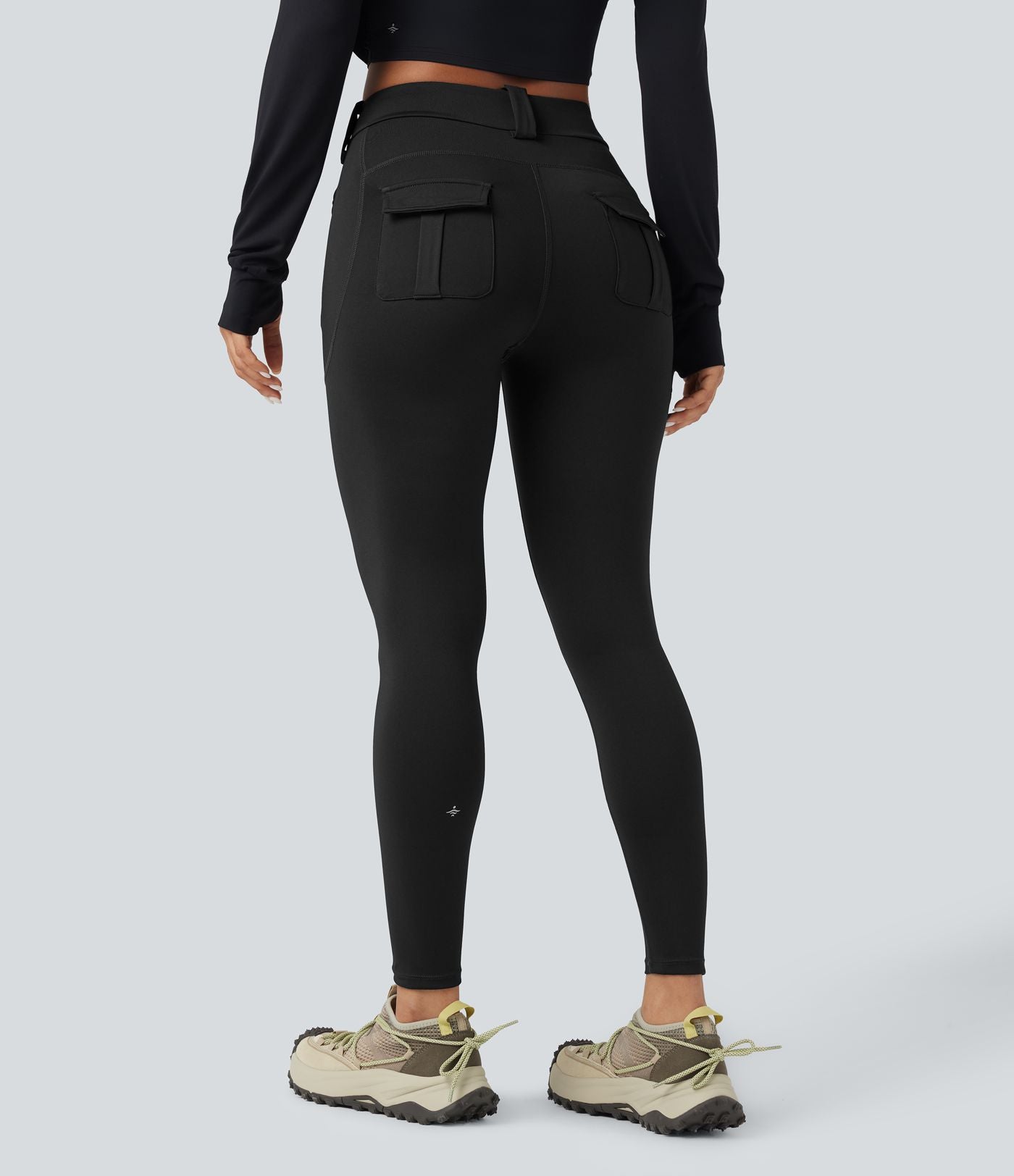 Legging cargo de randonnée résistant à l'usure taille mi-haute avec poches