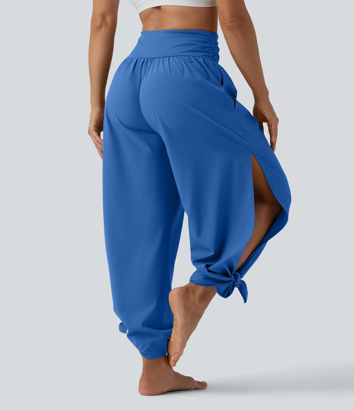Pantalon fluide Breezeful™ taille haute à séchage rapide avec fronces, fente et poches