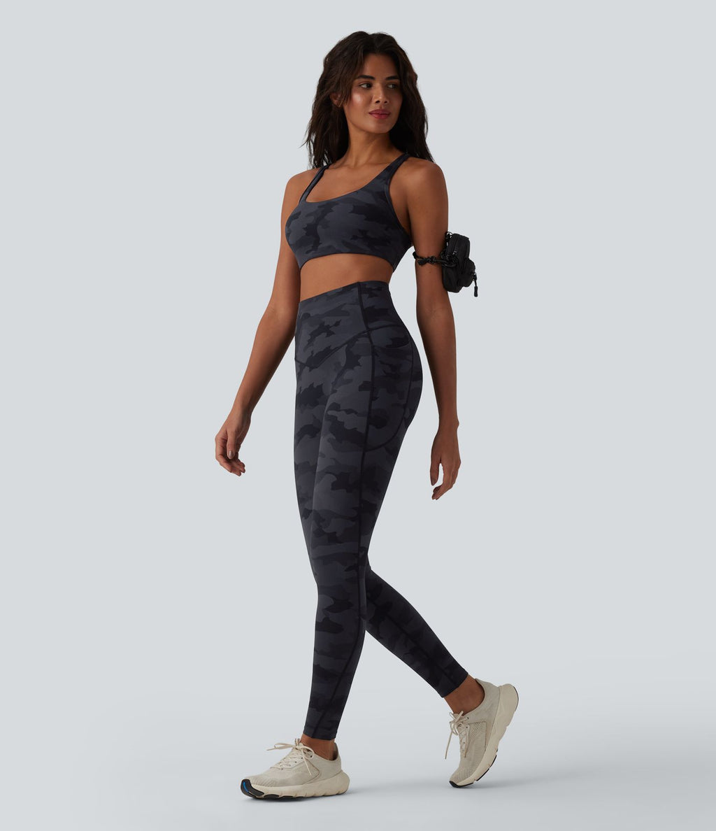 Legging de running Halara UltraSculpt™ gainant taille haute imprimé camouflage avec poches