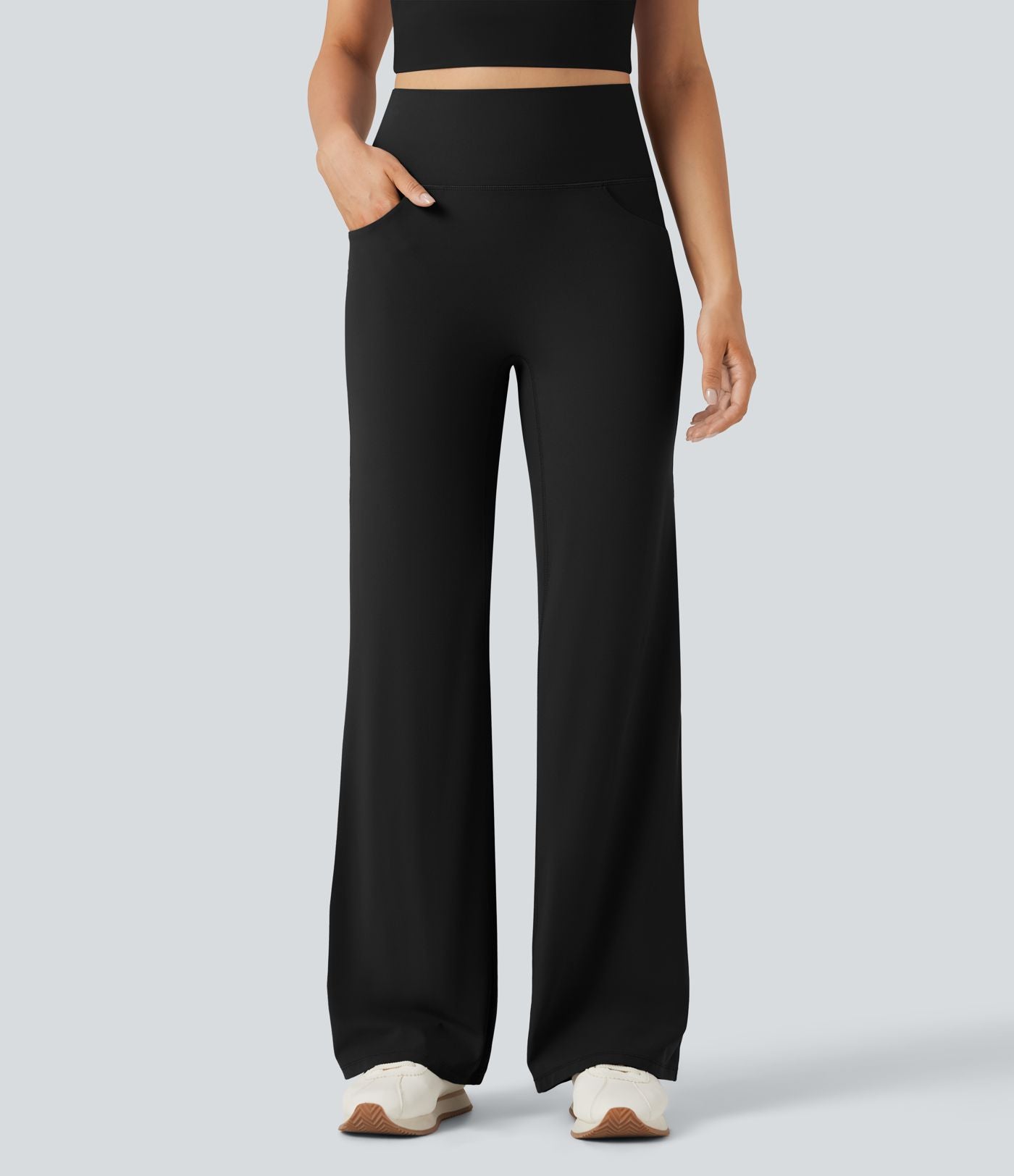 Pantalon de yoga droit gainant taille haute avec poches Halara UltraSculpt™