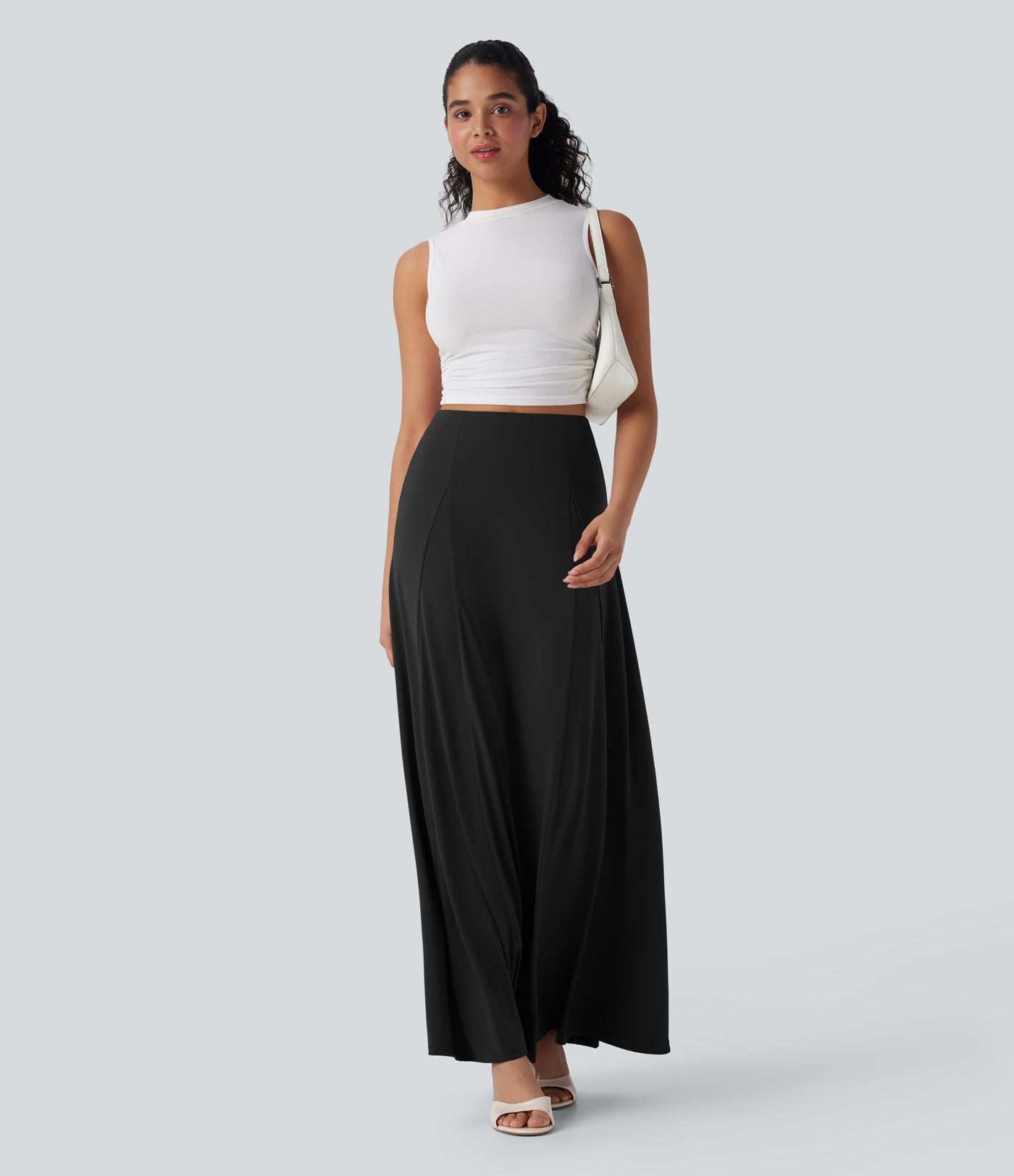 Jupe maxi casual fluide taille haute