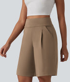 DayStretch Short tailleur bermuda plissé taille haute 25,5 cm avec poches