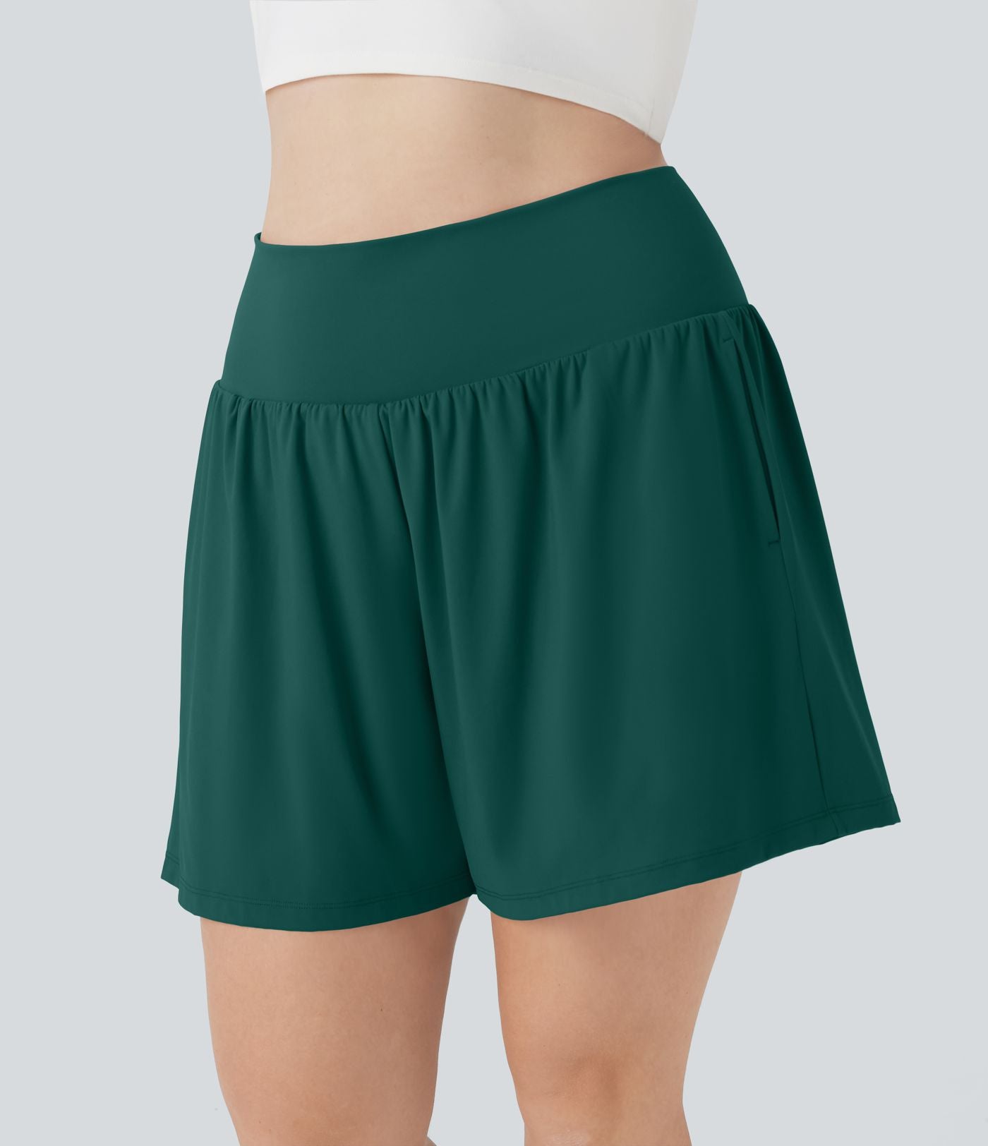 Short tailleur 2-en-1 Cool Touch yoga taille très haute Softlyzero™ Airy grande taille 17,5 cm avec poches