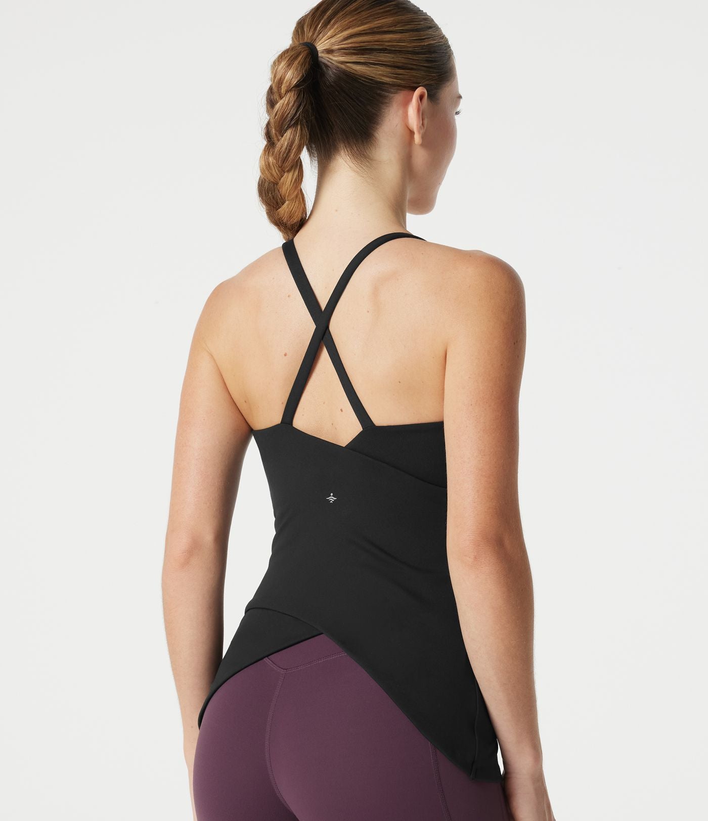 Débardeur de yoga long à col rond et brassière intégrée