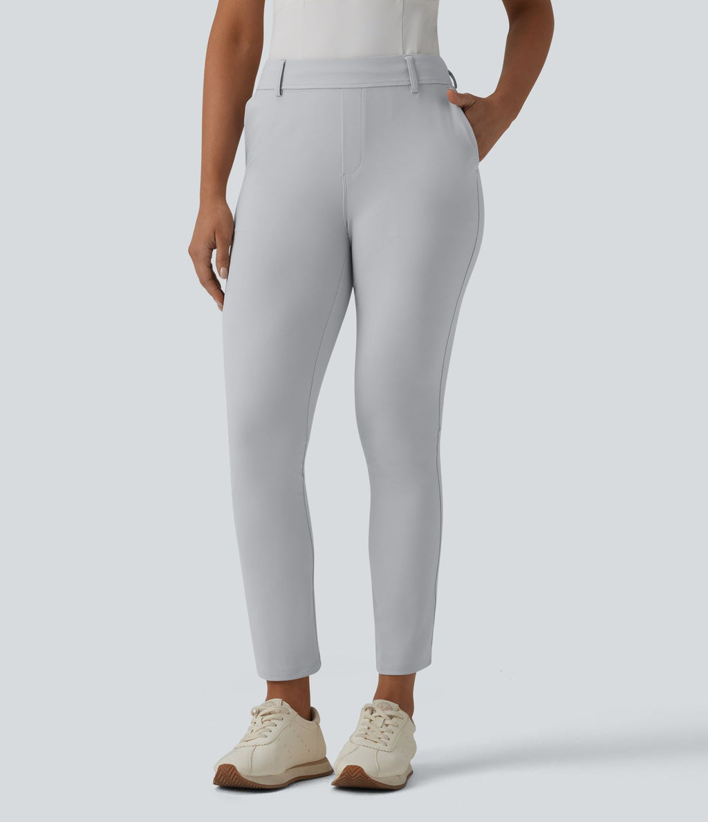 Pantalon de golf slim taille mi-haute séchage rapide avec poche pour tee, UPF 40+
