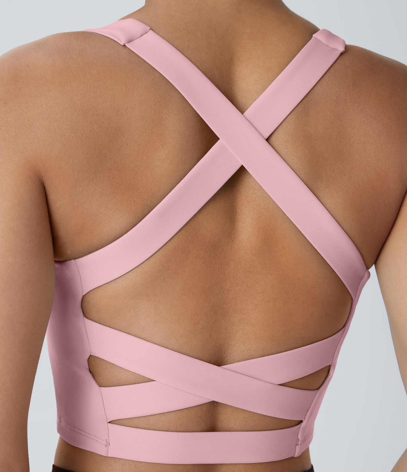 Débardeur yoga court SoftlyZero™ Airy col carré dos nu bretelles croisées effet frais InstantCool, bonnets A-C, protection solaire UPF50+