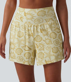 Short taille haute 2 en 1 à motif coquillage 12,5 cm avec poches